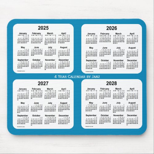 2025_2028 Steel Blue 4 Year Calendar by Janz Mouse Pad