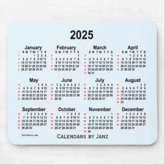2025 Alice Blue 52 Weeks Calendar by Janz Mouse Pad