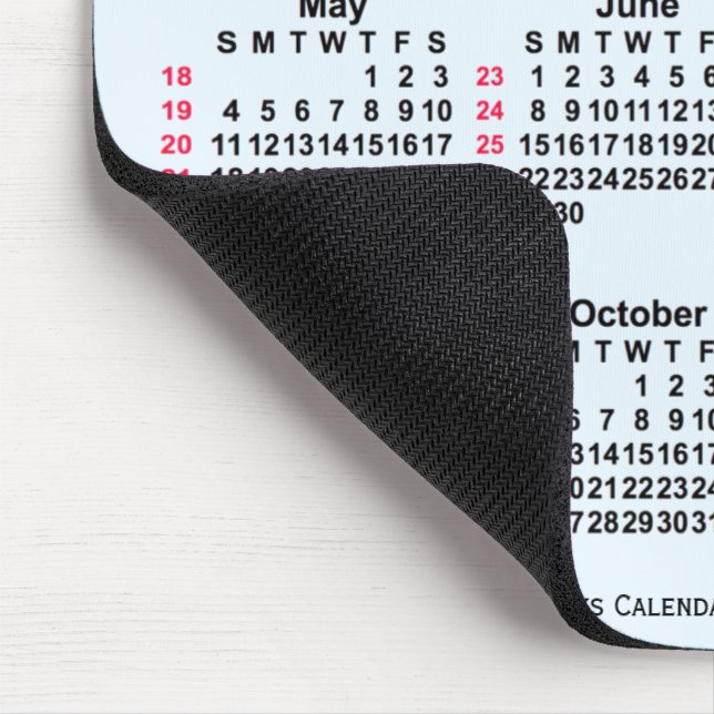 2025 Alice Blue 52 Weeks ISO Calendar by Janz Mouse Pad | Zazzle
