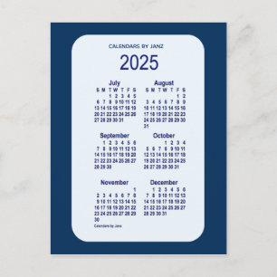 2025 Alice Blue 6 Month Mini Calendar by Janz Postcard