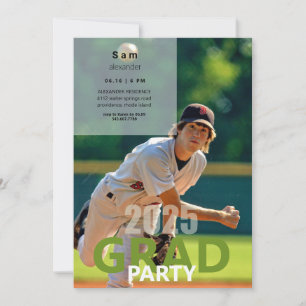 2025 Baseball Photo Graduation Party Invitation
