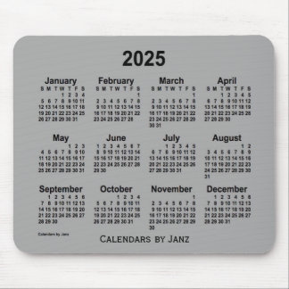 2025 Battleship Gray Calendar by Janz Mouse Pad