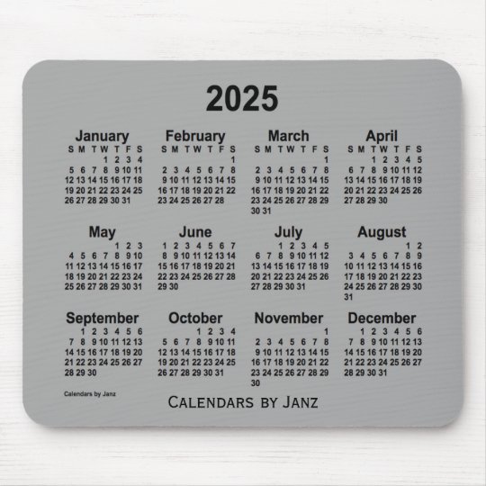2025-battleship-gray-calendar-by-janz-mouse-pad-zazzle