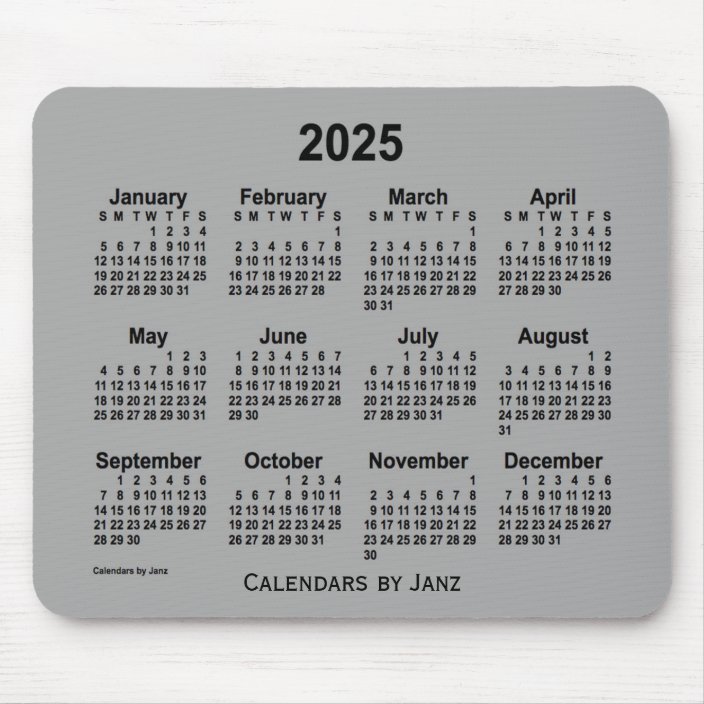 2025 Battleship Gray Calendar by Janz Mouse Pad | Zazzle.com