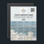 2025 Beach Magnet Calendar Business Logo QR Code<br><div class="desc">This 2025 Magnet Beach Water Scene Calendar Business Name Logo QR Code packs quite a punch -- (other sizes available) -- has a full year calendar as well as all your business information -- including logo and QR code. A handy marketing giveaway for your clients with your company logo and...</div>