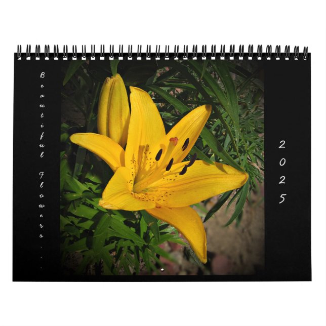 2025 Beautiful Flowers Wall Calendar Medium Size (Cover)