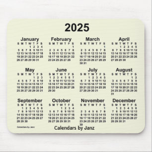 2025 Beige Calendar by Janz Mouse Pad