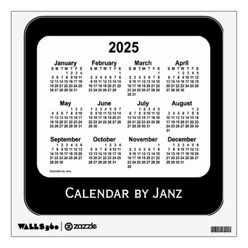 2025 Black and White Calendar by Janz Wall Decal