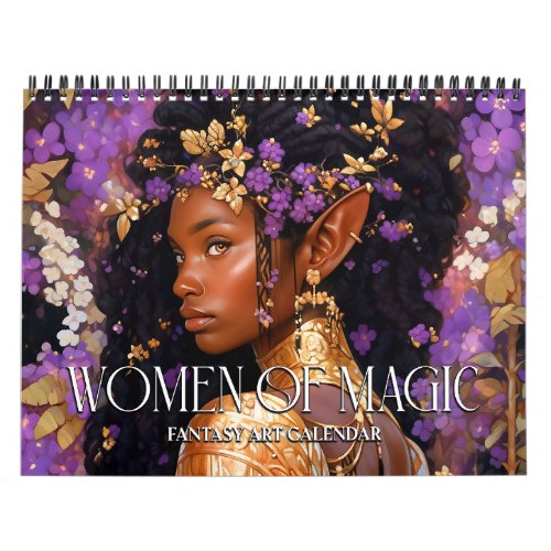 2025 Black Fantasy Art Women Of Magic Calendar