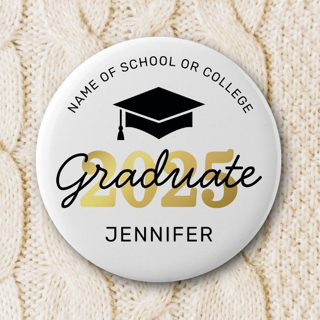 2025 Black Gold Graduate Button (Creator Uploaded)