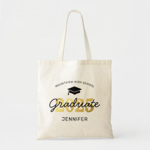 2025 Black Gold Graduate Gift Tote Bag