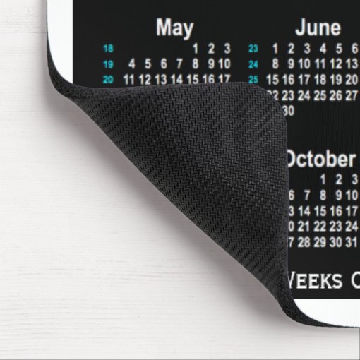 2025 Black Neon 52 Weeks Calendar by Janz Mouse Pad | Zazzle