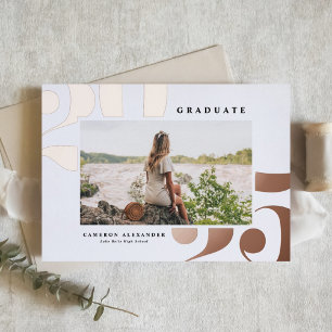 2025 Bold Typography Photo Graduation Rose Gold Foil Invitation