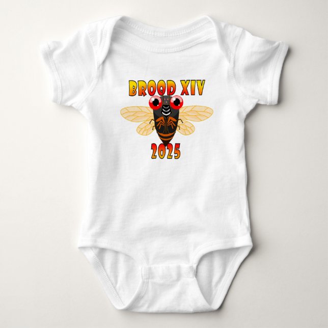 2025 Brood XIV Cicadas One-Piece outfit, version 2 Baby Bodysuit (Front)