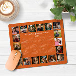 2025 Burnt Orange Multiple Photo Collage Calendar Mouse Pad<br><div class="desc">🌟2025 Burnt Orange Multiple Photo Collage Calendar Mouse Pad featuring a simple, minimalist year-at-a-glance calendar and 18 of your favorite photos. All the colors are all customizable. Makes a great gift for grandparents, parents, aunts, uncles, godparents, and more! Please contact us at cedarandstring@gmail.com if you need assistance with the design...</div>