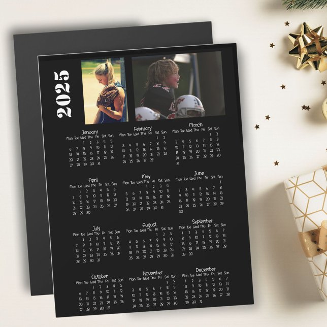 2025 Calendar 2 Photo Collage Magnet Card (Creator Uploaded)