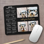 2025 Calendar - 4 photo collage modern script text Mouse Pad<br><div class="desc">A 2025 calendar with a place for 4 photos. You can add a name,  monogram or other custom text. The calendar is uncluttered and easy to read. You can change the background color if you click on the customize link and go to the advanced design area.</div>