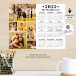 2025 Calendar 6 Photo Collage Personalized Poster<br><div class="desc">Create your own personalized, custom color photo calendar poster featuring a 2025 year-at-a-glance calendar and an easy-to-upload photo collage template featuring 6 pictures in various shapes and sizes, both horizontal and vertical to accommodate a wide variety of photo subjects. Personalize with a family name, individual name, monogram or other custom...</div>