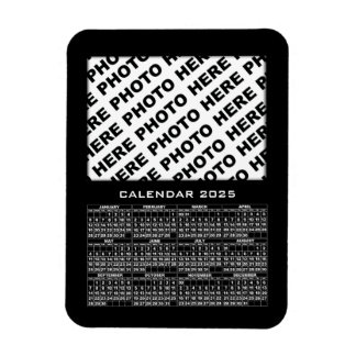 2025 Calendar Add 1 Photos Magnet Black
