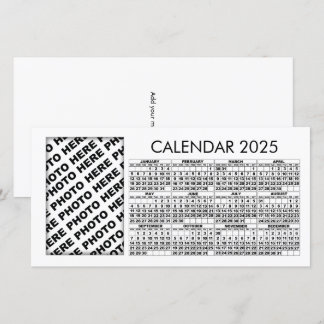 2025 Calendar Add 1 Vertical Photo Card