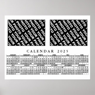 2025 Calendar Add 2 Photos Poster 24x18in
