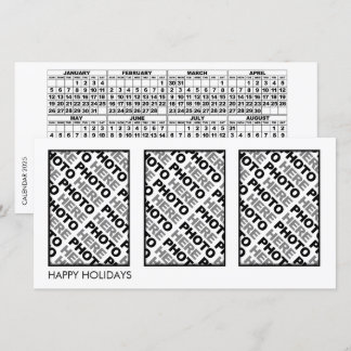 2025 Calendar Add 3 Photos Card