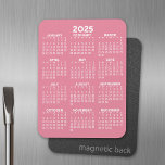 2025 Calendar - Basic Minimal  Magnet<br><div class="desc">2025 calendar - perfect to use in your kitchen or home office. A minimal,  basic 12 month calendar with a solid color background.</div>