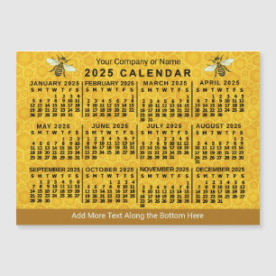 2025 Calendar Bee Honeycomb Custom Apiary Magnet