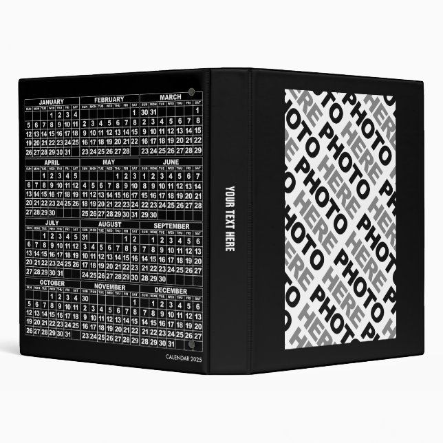 2025 Calendar Binder Black (Background)