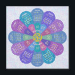 2025 Calendar Boho Purple Flower Custom Magnet<br><div class="desc">Keep track of the date in 2025 with this beautiful calendar fridge magnet. This unique design forms the shape of a flower, with the calendar months in a circle on its petals. It has a retro hippie / bohemian look, with a swirled background. The colors are all shades of purple,...</div>