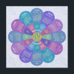 2025 Calendar Boho Purple Flower Custom Magnet<br><div class="desc">Keep track of the date in 2025 with this beautiful calendar fridge magnet. This unique design forms the shape of a flower, with the calendar months in a circle on its petals. It has a retro hippie / bohemian look, with a swirled background. The colors are all shades of purple,...</div>