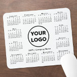 2025 Calendar Business Company Logo Mouse Pad<br><div class="desc">Professional 2025 calendar mouse pad features your company logo and business name in the middle surrounded by an easy to read black calendar on a white background. Replace the sample logo and text with your own in the sidebar. Your logo can be circular, square, or another shape and any color....</div>