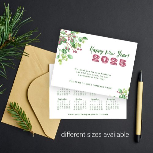 2025 calendar business corporate New Year holiday Note Card