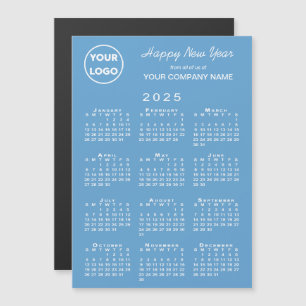 2025 Calendar Business Logo Light Blue Holiday