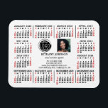 2025 Calendar Business Logo Photo Text Easy Custom Magnet<br><div class="desc">These professional-looking 2025 calendar fridge magnets are perfect for your company office branding and advertising. They have bold numbers in black and red on white. In the center, brand your business with your corporate logo and photo. Below that, there is room for your name, business title, phone number, website, and...</div>