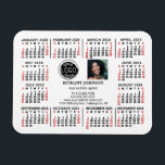 2025 Calendar Business Logo Photo Text Easy Custom Magnet<br><div class="desc">These professional-looking 2025 calendar fridge magnets are perfect for your company office branding and advertising. They have bold numbers in black and red on white. In the center, brand your business with your corporate logo and photo. Below that, there is room for your name, business title, phone number, website, and...</div>