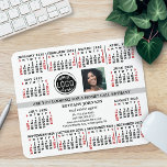 2025 Calendar Business Logo Photo Text Easy Custom Mouse Pad<br><div class="desc">These professional-looking 2025 calendar mousepads are perfect for your company office branding and advertising. They have large, easy-to-read, bold numbers in black and red on white. In the center, brand your business with your corporate logo and photo. On the light gray rectangle / stripe in the center, add your own...</div>