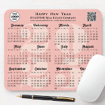 2025 Calendar Business Logo QR code Blush Pink Mouse Pad<br><div class="desc">2025 Calendar Business Logo, QR code Modern Blush Pink Minimalist Mouse Pad. All the texts are pre-arranged for you to personalize easily and quickly with your own details. Wish you all a Happy Holidays and an Amazing New Year! For many other card designs, please visit : (Business Holiday Cards) https://www.zazzle.com/collections/119095696689680604...</div>