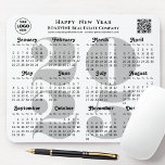 2025 Calendar Business Logo QR code Modern Black Mouse Pad<br><div class="desc">2025 Calendar Business Logo, QR code Modern Black | Gray Minimalist Mouse Pad. All the texts are pre-arranged for you to personalize easily and quickly with your own details. Wish you all a Happy Holidays and an Amazing New Year! For many other card designs, please visit : (Business Holiday Cards)...</div>