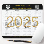 2025 Calendar Business Logo QR Modern Black Simple Mouse Pad<br><div class="desc">2025 Calendar Business Logo, QR code Modern Black Gold Glitter Mouse Pad. All the texts are pre-arranged for you to personalize easily and quickly with your own details. Wish you all a Happy Holidays and an Amazing New Year! For many other card designs, please visit : (Business Holiday Cards) https://www.zazzle.com/collections/119095696689680604...</div>