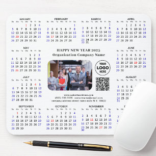 2025 Calendar Business Photo Logo QR Minimalist Mouse Pad