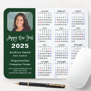 2025 Calendar Business Photo Modern Green Simple Mouse Pad