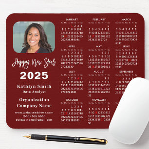 2025 Calendar Business Photo Modern Red Simple Mouse Pad