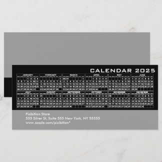2025 Calendar Business Rack Card Black