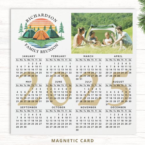 2025 Calendar Camping Family Reunion Custom Photo