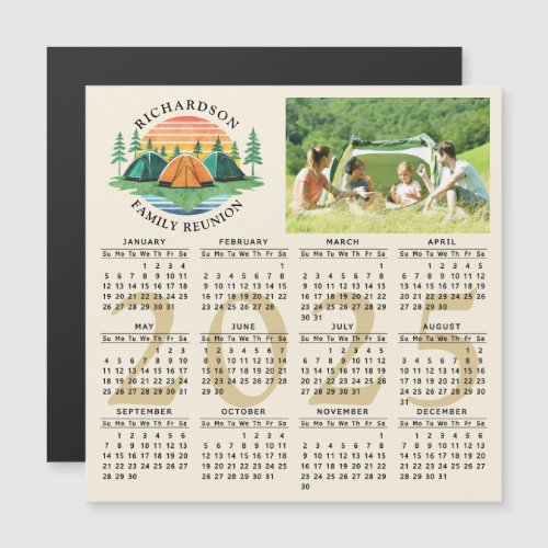 2025 Calendar Camping Family Reunion Photo Magnet