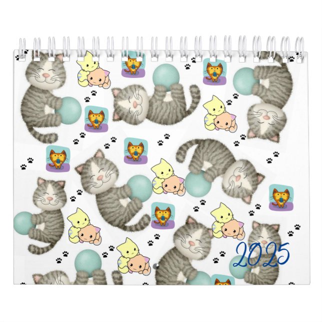 2025 Calendar Cat Kitten Whimsical  (Cover)