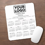 2025 Calendar Company Logo and Text on White Mouse Pad<br><div class="desc">Simple professional calendar mouse pad features your logo, company name, and business contact information over a modern black 2025 calendar on a white background. Add your logo, company name, and custom text (website, phone number, address, or slogan) in the sidebar. Your logo can be any shape or color. Perfect for...</div>