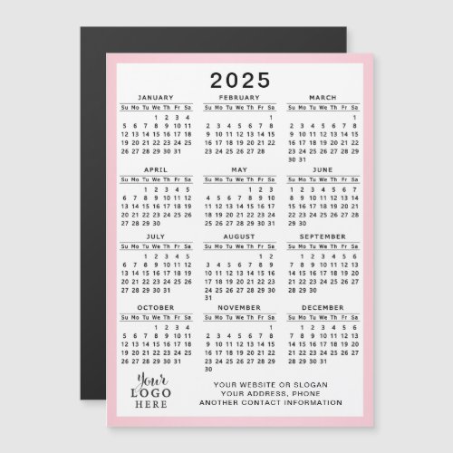 2025 Calendar Company Logo Custom Business Magnet
