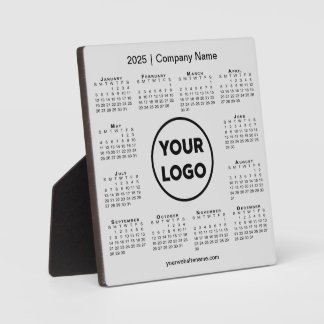 2025 Calendar Company Logo Grey Business Plaque